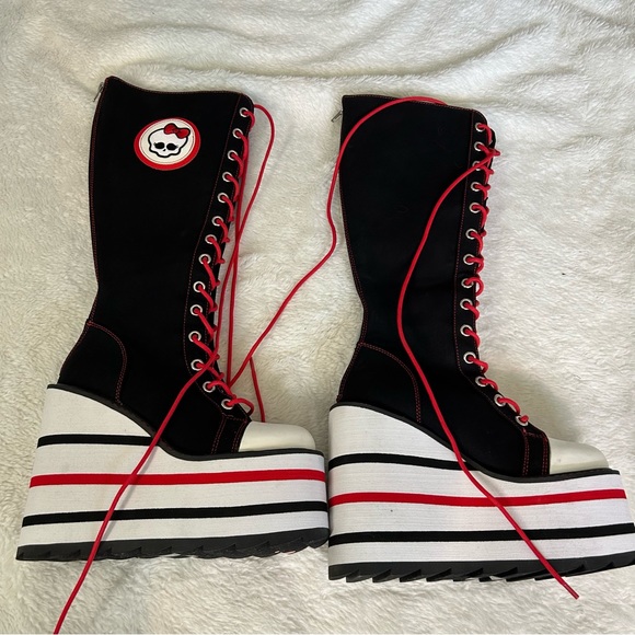 YRU | Shoes | Monster High Yru Ghoulia Platform Lace Up Shoes Size 7 ...